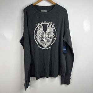 Lucky Brand x Journey Shirt Mens XL Thermal Waffle Knit Gray Long Sleeve New